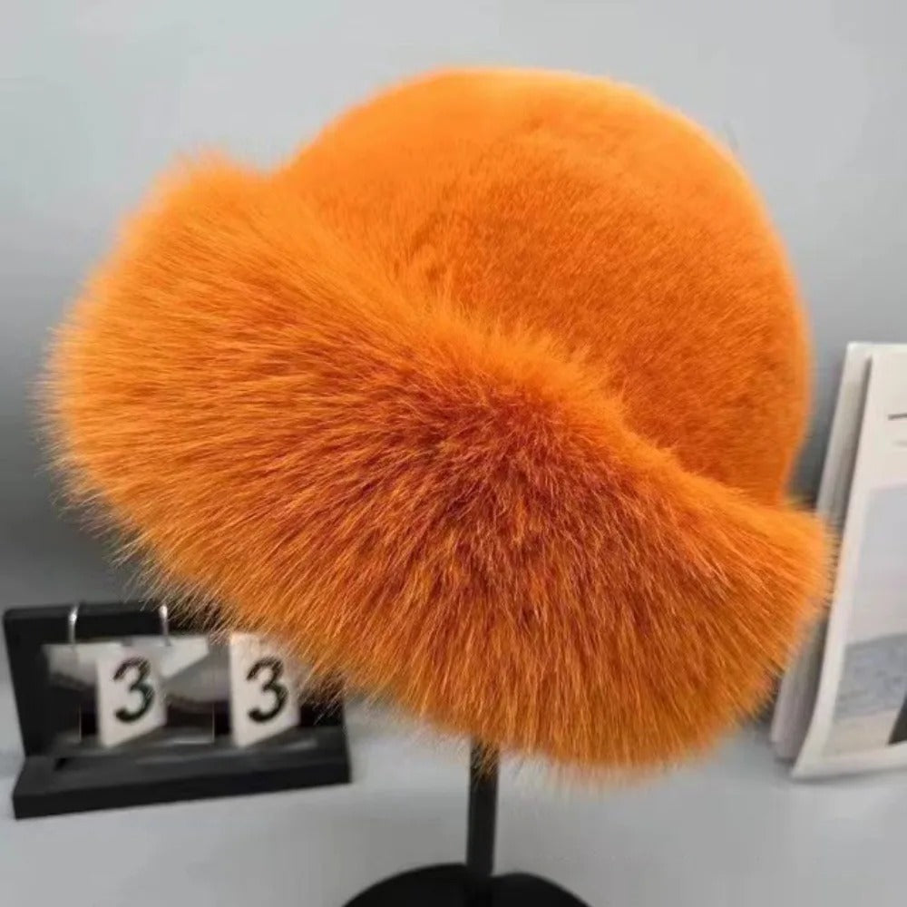 Velvet Frost Fluffy Hat