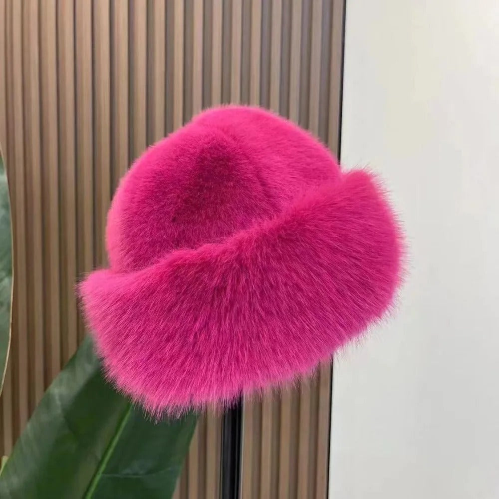 Velvet Frost Fluffy Hat